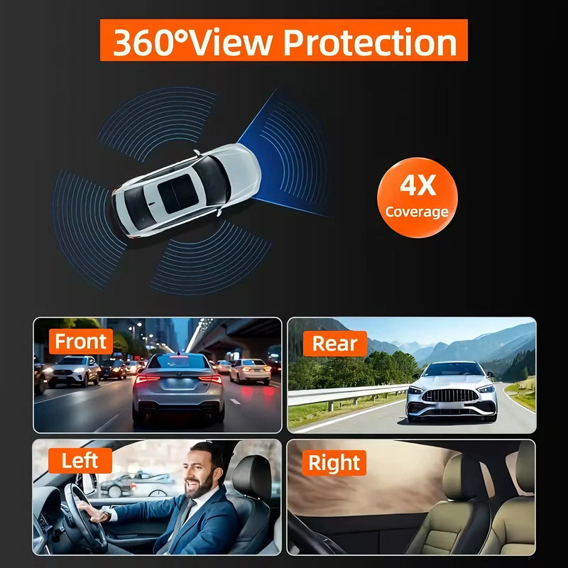 Dashcam 3 ou 4 Caméras – Avant 1080P, Côtés Orientables et Arrière, Mode Parking, vue 11