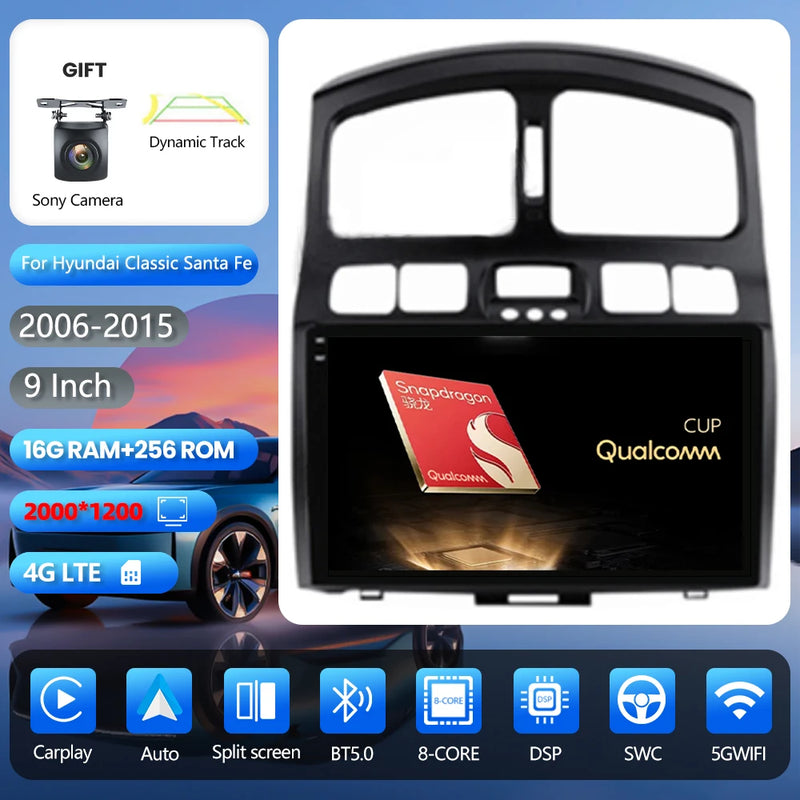 Autoradio CarPlay Hyundai Santa Fe Classic et SM (2006-2012) – Écran QLED 9 pouces, vue 37