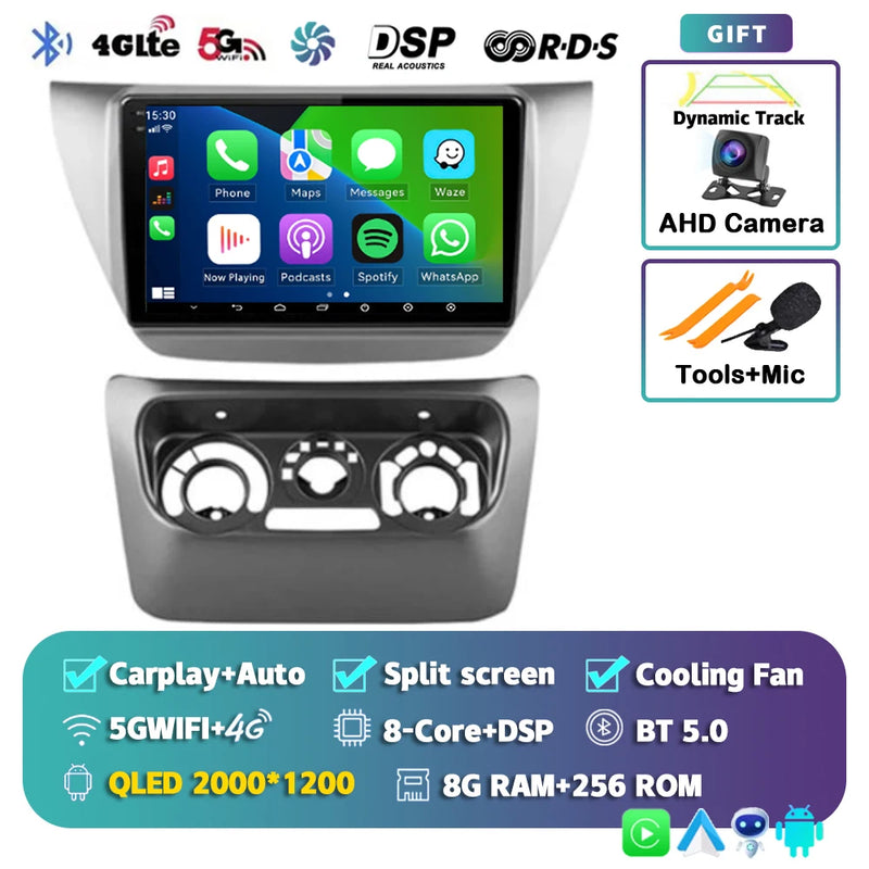 Autoradio CarPlay Mitsubishi Lancer 9 CS (2000-2010) – Écran 9 pouces 2K, jusqu'à 12 Go + 256 Go, vue 9