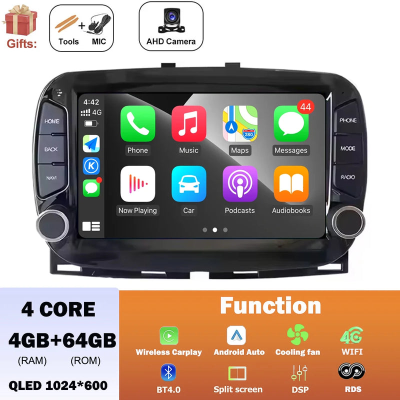 Autoradio CarPlay Fiat 500 (2016-2019) – Écran 7 pouces QLED, jusqu'à 8 Go + 256 Go, vue 29
