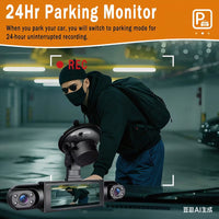 Dashcam 3 ou 4 Caméras – Avant 1080P, Côtés Orientables et Arrière, Mode Parking, vue 6