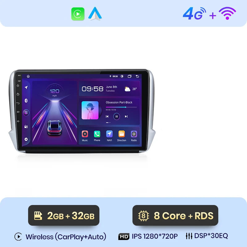 CARPLAY PEUGEOT 208 ( 2012-2018) J4