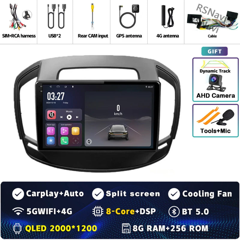 Autoradio CarPlay Opel Insignia (2013-2017) – Écran QLED, Android 16, jusqu'à 16 Go + 512 Go, vue 24