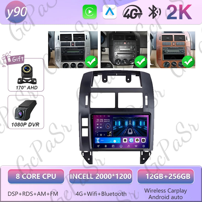 Autoradio CarPlay Volkswagen Polo 4 (2004-2009) – Écran 9 pouces, cadre noir ou argent, vue 39