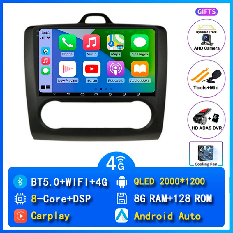 Autoradio CarPlay Ford Focus 2 (2004-2011) – Écran 9 pouces, jusqu'à 16 Go + 512 Go, vue 12