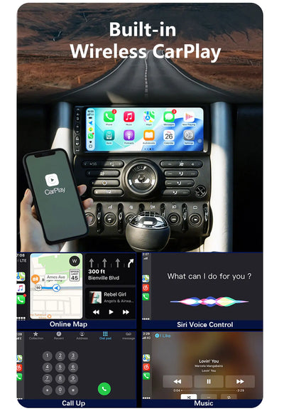Autoradio CarPlay Sans Fil pour MINI Cooper S R50 R52 R53