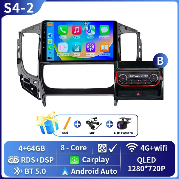 Autoradio CarPlay Mitsubishi L200, Pajero Sport et Triton (2015-2019) – Écran 9 pouces, jusqu'à 8 Go + 128 Go, vue 8