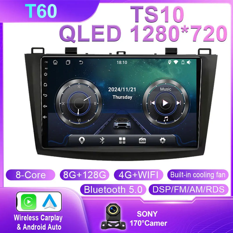Autoradio CarPlay Mazda 3 BL (2009-2013) – Écran 9 pouces, jusqu'à 12 Go + 256 Go, vue 46