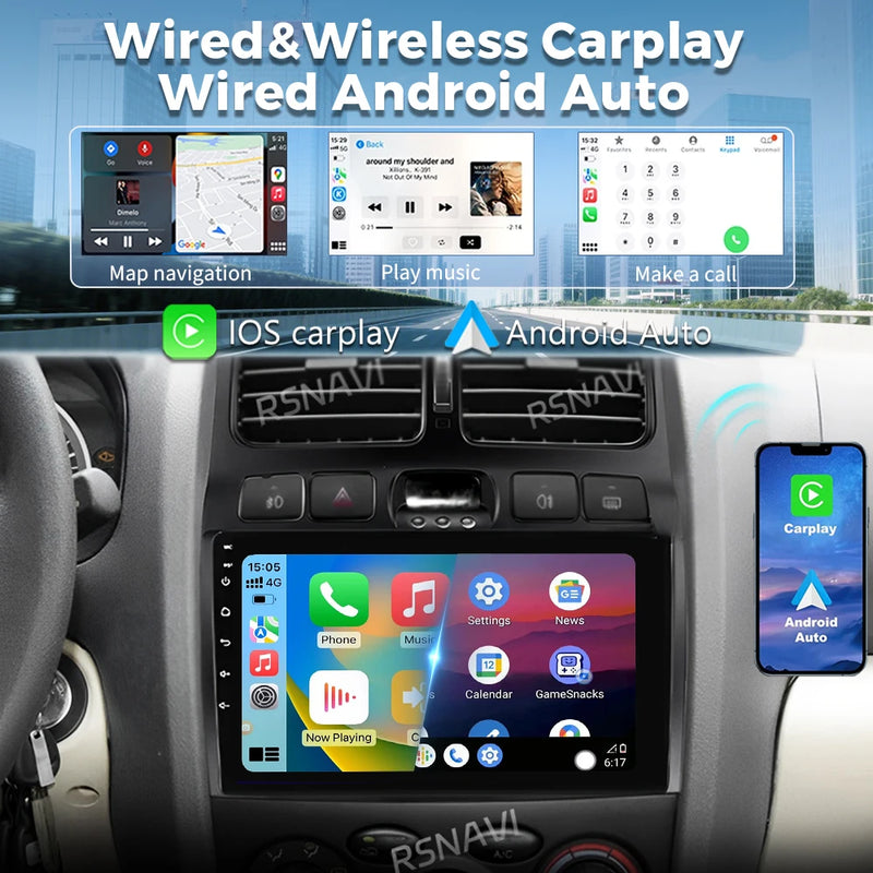 Autoradio CarPlay Hyundai Santa Fe Classic et SM (2006-2012) – Écran QLED 9 pouces, vue 5