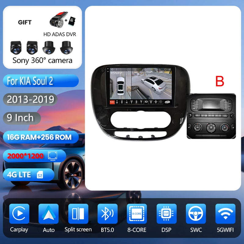 Autoradio CarPlay Kia Soul 2 (2013-2019) – Écran 9 pouces, jusqu'à 16 Go + 256 Go, vue 37