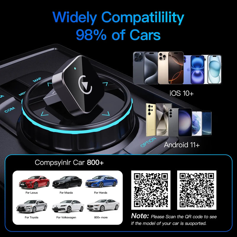Adaptateur CarPlay Sans Fil Mini – CarPlay et Android Auto, 6 Coloris, Wi-Fi Double Bande, vue 4