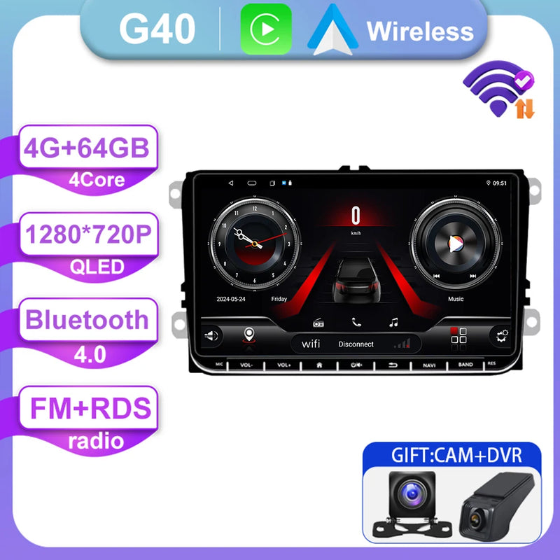 Autoradio CarPlay Volkswagen Golf 5, Golf 6, Passat B6, Tiguan – Écran 9 pouces, Android 14, vue 9