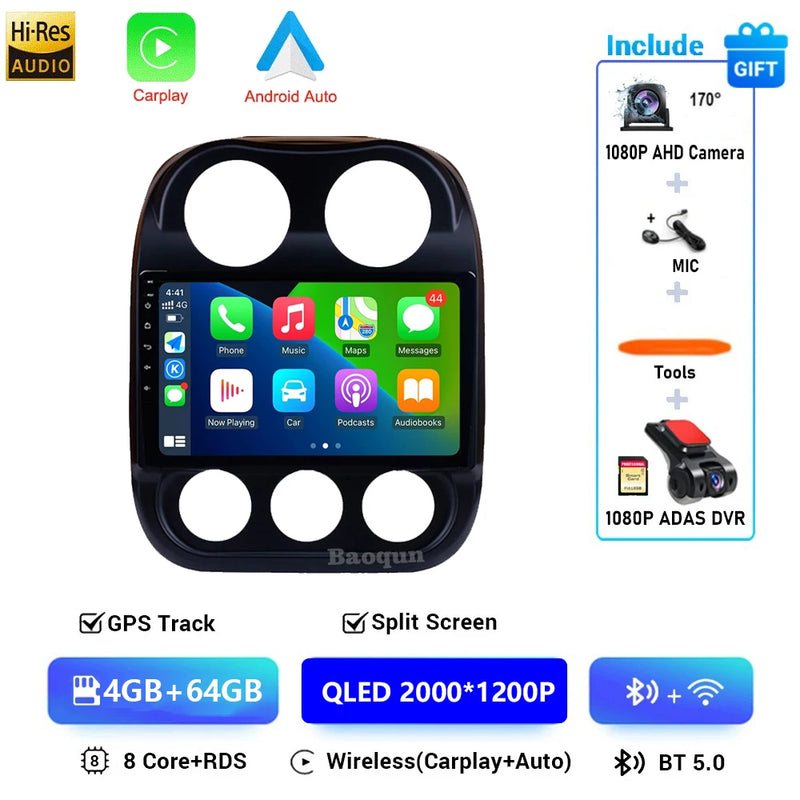 Autoradio CarPlay Jeep Compass et Patriot (2010-2016) – Écran QLED, sans fil, vue 17