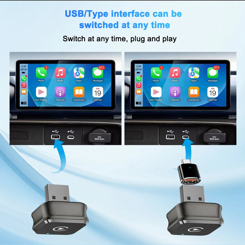 Adaptateur CarPlay Sans Fil USB 2 en 1 – 7 Modèles au Choix, Bluetooth 5.4, Wi-Fi 5,8 GHz, vue 13