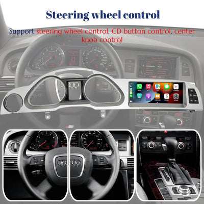 Autoradio BONROAD CarPlay Android pour Audi A6 C6 4F 8 Cœurs