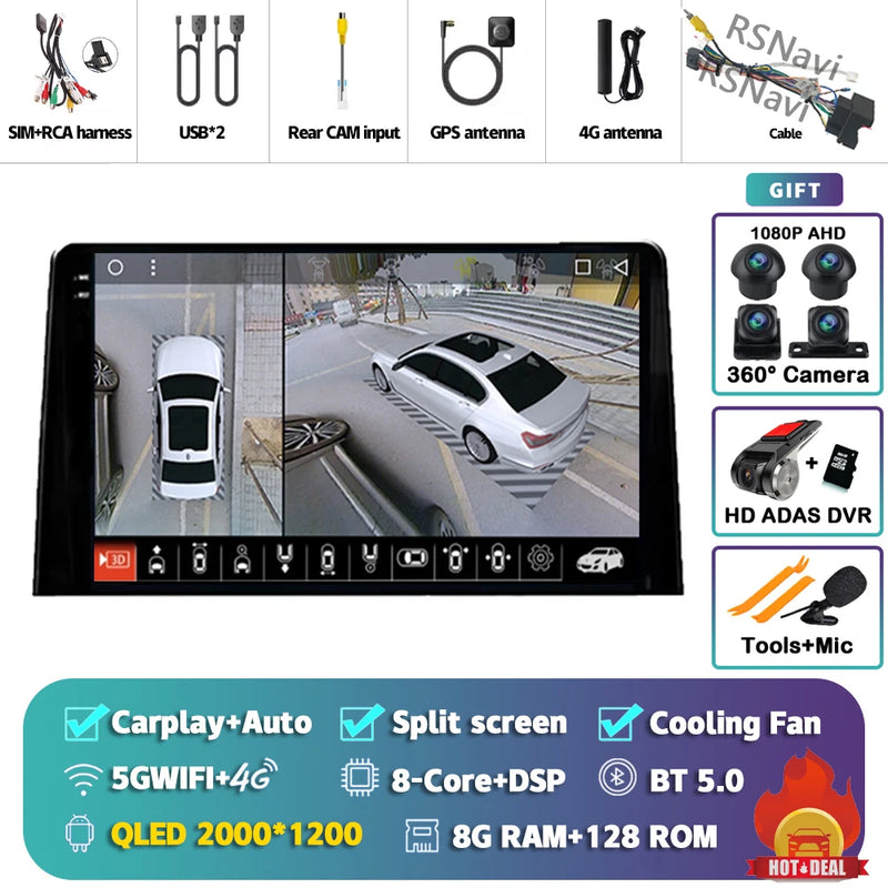 Autoradio CarPlay Citroën Berlingo, Peugeot Partner et Opel Combo (2019-2020) – Écran 9 pouces, Android 16, jusqu'à 16 Go + 512 Go, vue 36