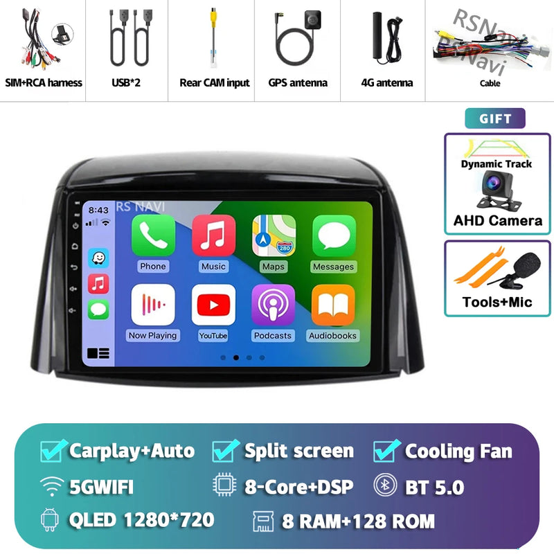 Autoradio CarPlay Renault Koleos (2008-2016) – Écran 9 pouces sans fil, jusqu'à 16 Go + 512 Go, vue 44
