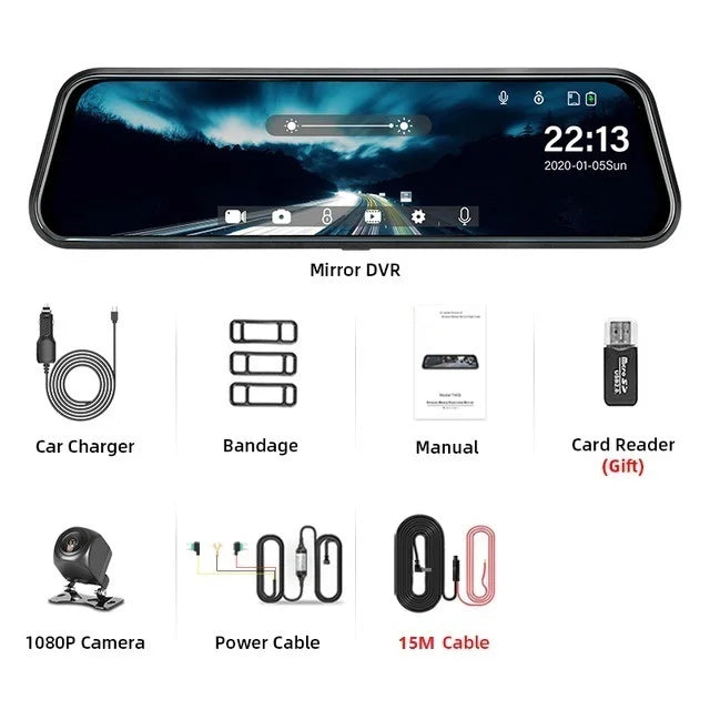 Rétroviseur Caméra Tactile 10 Pouces – Double Caméra 1080P, Mode Parking, vue 29