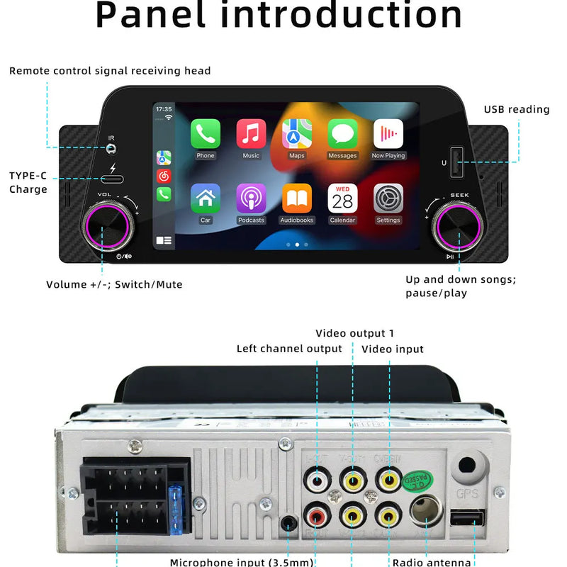 Autoradio CarPlay 1 DIN Universel – Écran 5 Pouces, Sans Fil, Bluetooth, FM, vue 20