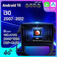 Autoradio CarPlay Hyundai i30 FD (2007-2012) – Écran 9 pouces, jusqu'à 16 Go + 256 Go