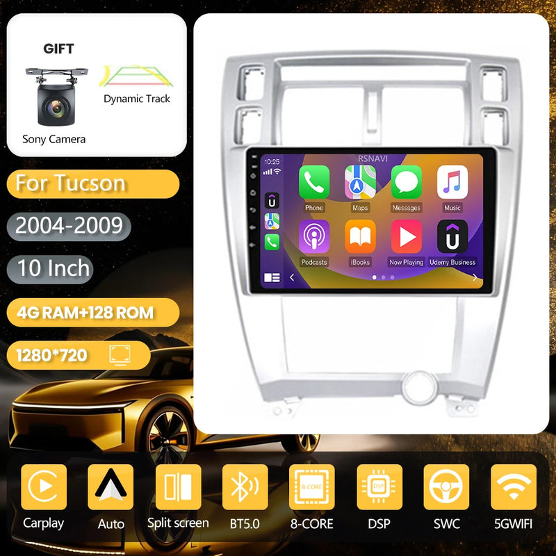 Autoradio CarPlay Hyundai Tucson (2004-2009) – Écran 10 pouces, jusqu'à 16 Go + 256 Go, vue 31