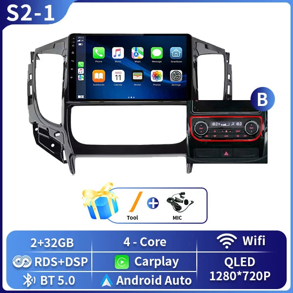 Autoradio CarPlay Mitsubishi L200, Pajero Sport et Triton (2015-2019) – Écran 9 pouces, jusqu'à 8 Go + 128 Go, vue 26