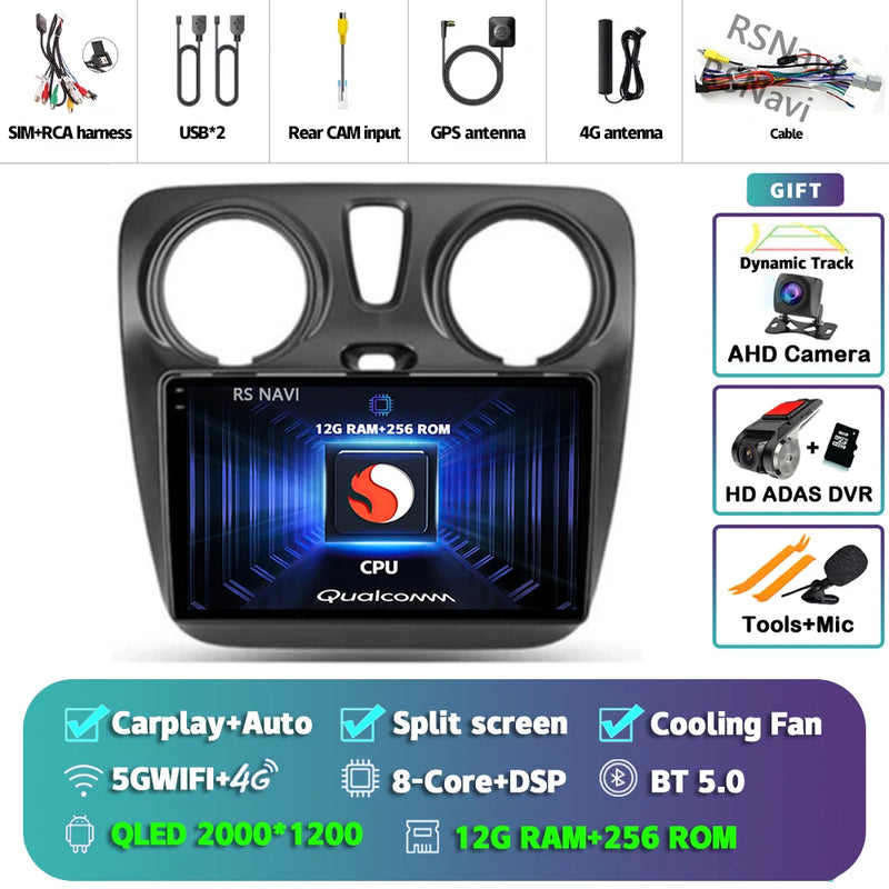 Autoradio CarPlay Renault Lodgy et Dacia Dokker (2012-2021) – Écran 9 pouces, Android 16, vue 15