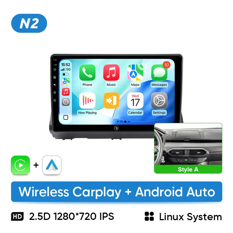 Autoradio CarPlay Dacia Logan, Sandero et Jogger (2019-2023) – Écran 10 pouces, jusqu'à 8 Go + 256 Go, vue 38