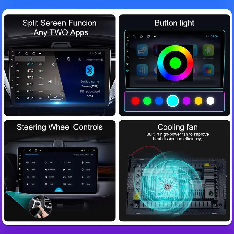 Autoradio CarPlay Citroën C2 et C3 (2001-2010) – Écran IPS 9 pouces, option écran 2K, jusqu'à 12 Go + 256 Go, vue 5
