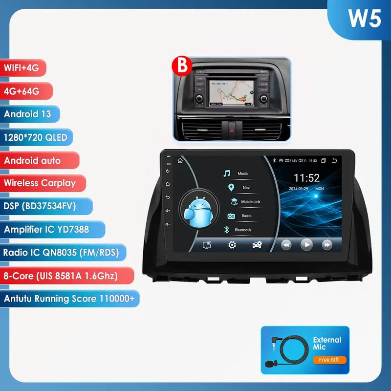 Autoradio CarPlay Mazda CX-5 (2012-2015) – Écran 10,1 pouces, Android 13, vue 23