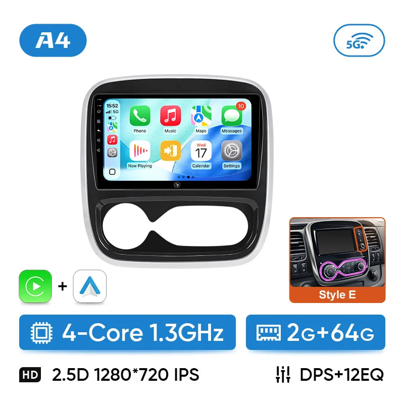 Autoradio CarPlay Renault Trafic 3 et Opel Vivaro B (2014-2018) – Écran 9 pouces, sans fil, vue 31