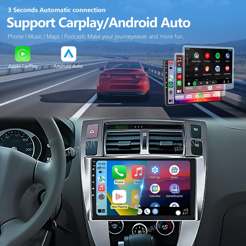 Autoradio CarPlay Hyundai Tucson (2004-2009) – Écran 10 pouces, jusqu'à 16 Go + 256 Go, vue 4