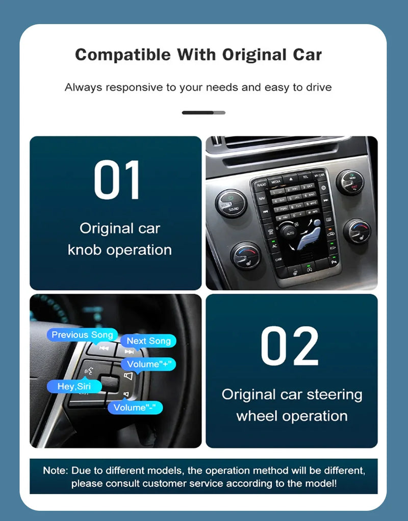 Boîtier CarPlay Volvo S60, V40, V60 et XC60 (2015-2018) – Écran d'origine conservé, sans fil, vue 13
