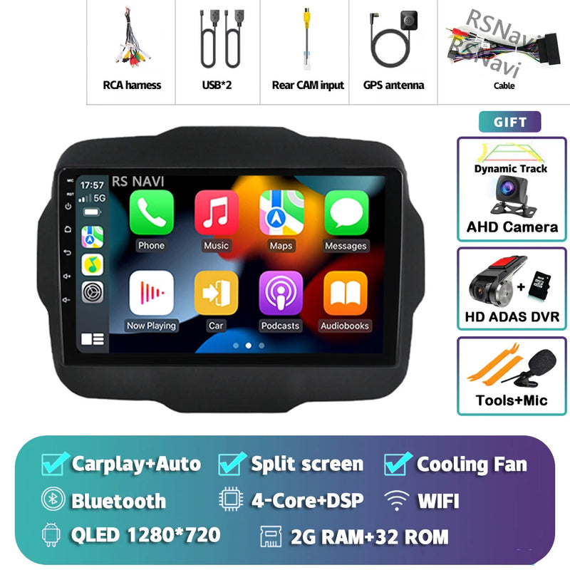 Autoradio CarPlay Jeep Renegade (2016-2020) – Écran 9 pouces, jusqu'à 16 Go + 512 Go, vue 34