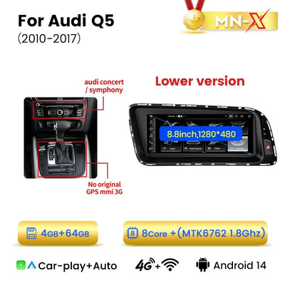 Navifly Audi Q5 8R 2009-2017 Autoradio CarPlay GPS