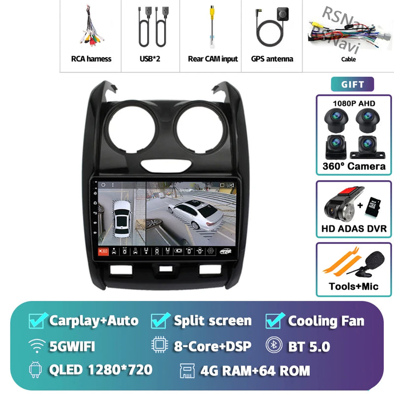 Autoradio CarPlay Dacia Duster (2015-2021) – Écran 9 pouces, Android 16, jusqu'à 16 Go + 512 Go, vue 27