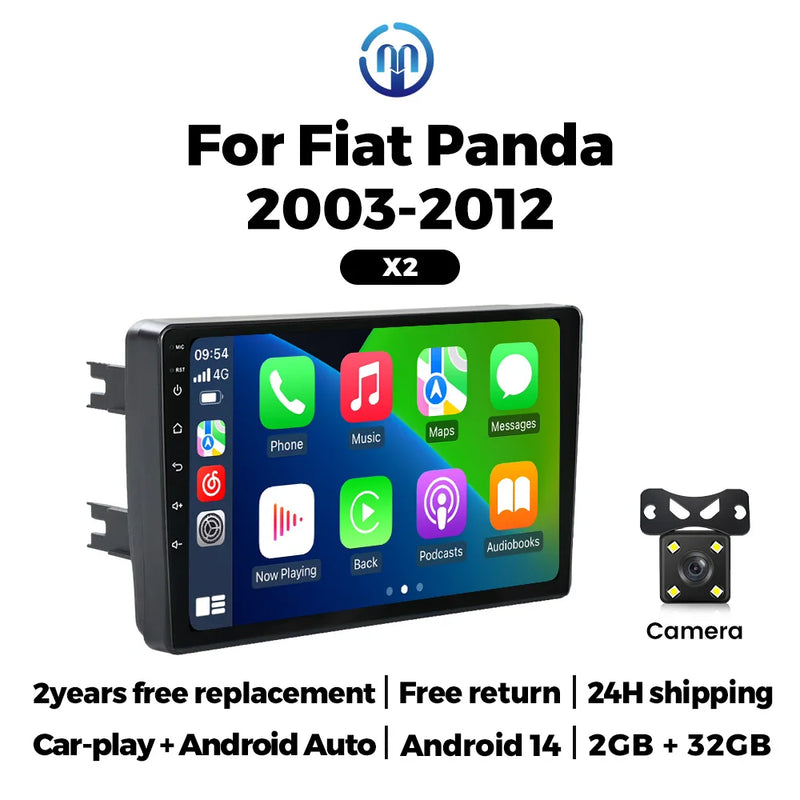 Autoradio CarPlay Fiat Panda (2003-2012) – Écran 9 pouces IPS, Android 14, jusqu'à 2 Go + 32 Go, vue 8