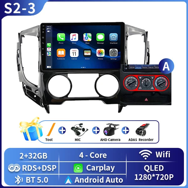 Autoradio CarPlay Mitsubishi L200, Pajero Sport et Triton (2015-2019) – Écran 9 pouces, jusqu'à 8 Go + 128 Go, vue 15
