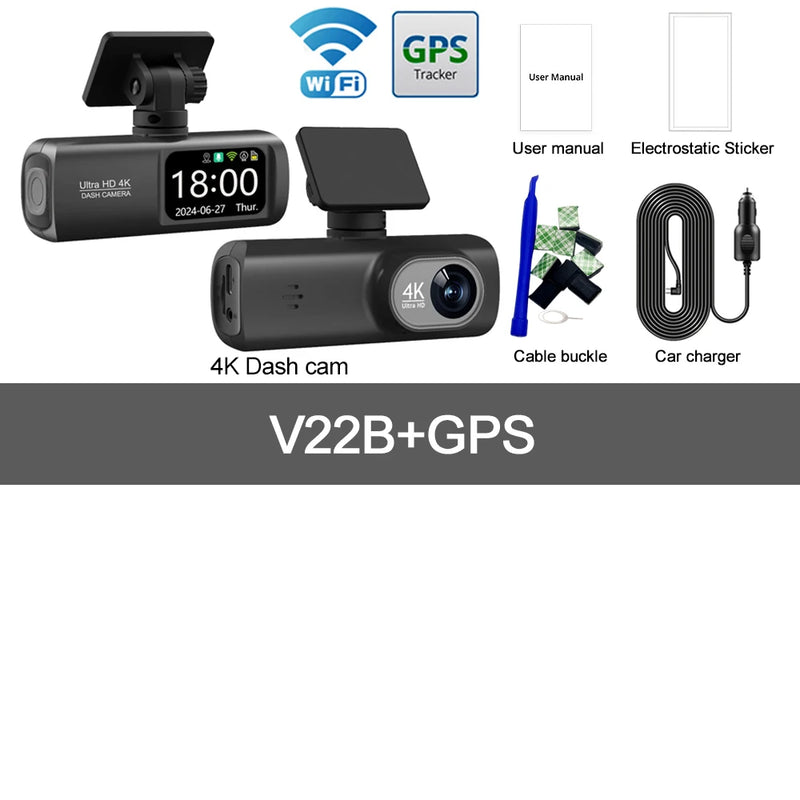 Dashcam 4K Wi-Fi Double Caméra – Écran 1,47 Pouce, GPS en Option, Kit Parking 24 h, vue 18