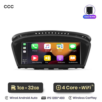 Autoradio CarPlay BMW E60 CCC – Écran tactile sans fil 2004–2008