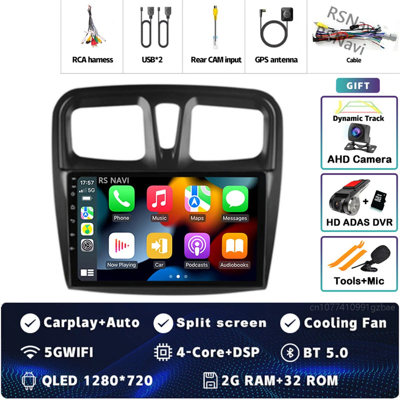 Autoradio CarPlay Dacia Sandero et Logan 2 (2014-2019) – Écran 9 pouces, jusqu'à 12 Go + 256 Go, vue 30
