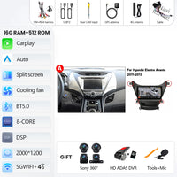 Autoradio CarPlay Hyundai Elantra (2012-2015) – Écran 9 pouces sans fil, jusqu'à 16 Go + 512 Go, vue 43