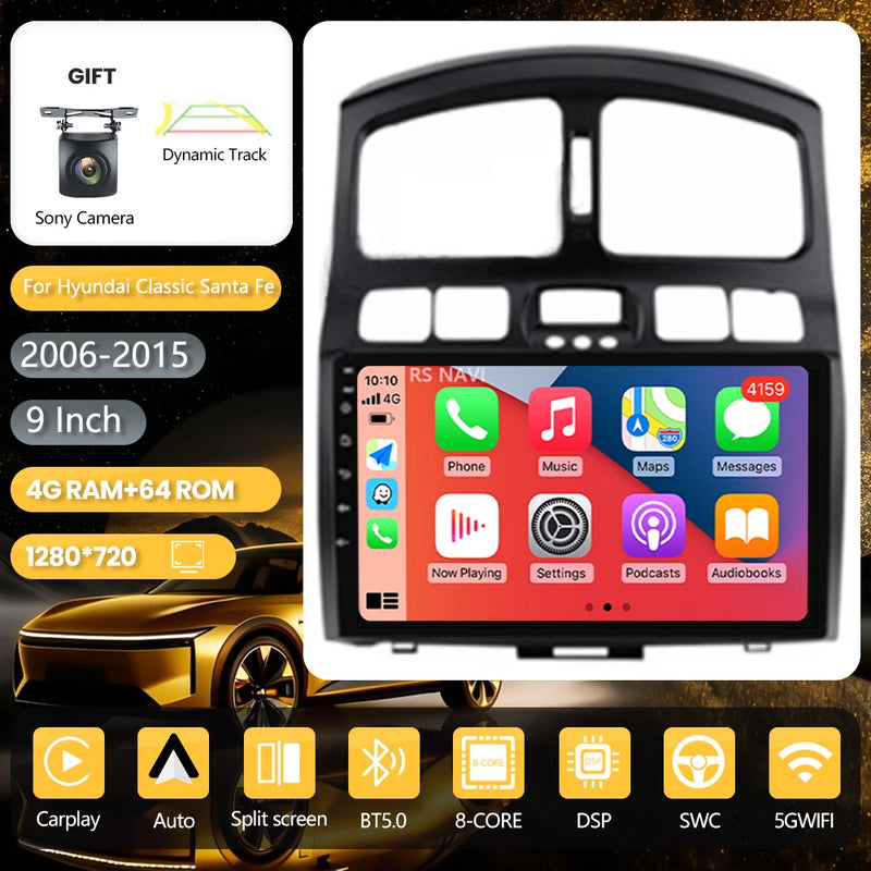 Autoradio CarPlay Hyundai Santa Fe Classic et SM (2006-2012) – Écran QLED 9 pouces, vue 25
