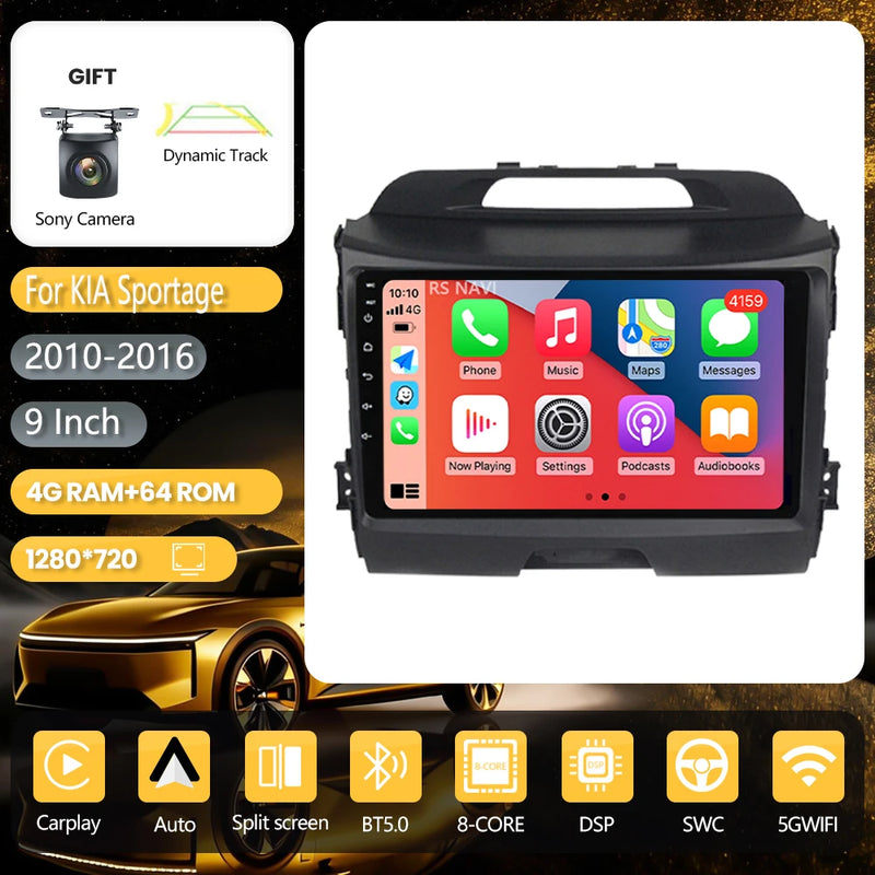 Autoradio CarPlay Kia Sportage 3 (2010-2016) – Écran 9 pouces, jusqu'à 16 Go + 256 Go, vue 13