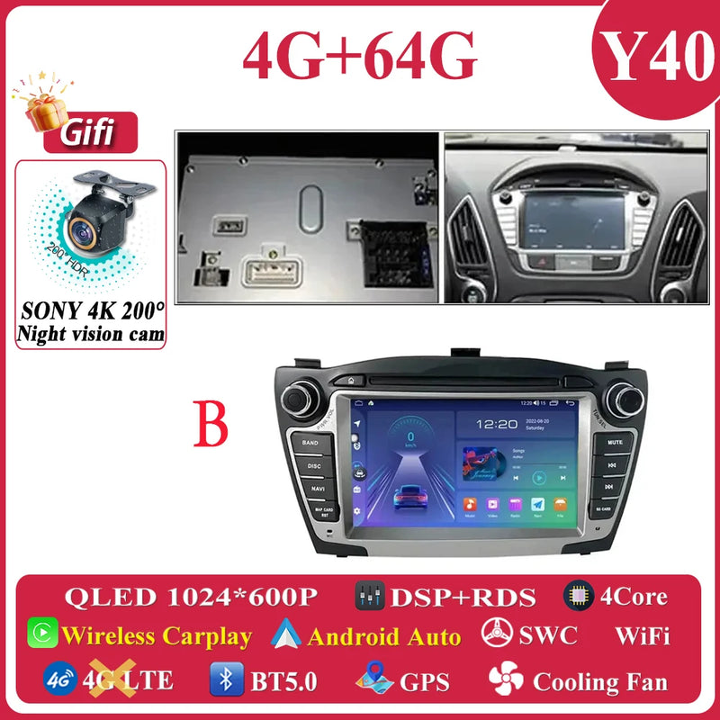 Autoradio CarPlay Hyundai ix35 (2009-2015) – Écran 7 pouces à boutons, jusqu'à 8 Go + 256 Go, vue 31