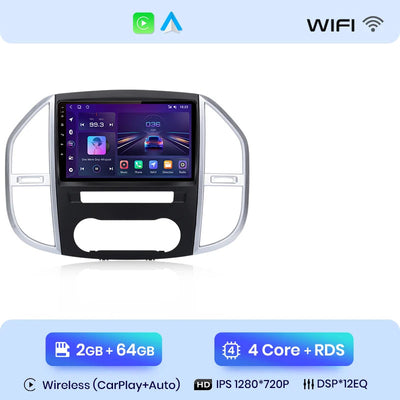 Écran Mercedes Vito 2014-2020 – CarPlay sans fil, autoradio tactile HD et GPS intégré