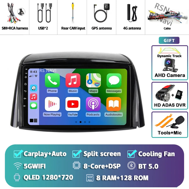 Autoradio CarPlay Renault Koleos (2008-2016) – Écran 9 pouces sans fil, jusqu'à 16 Go + 512 Go, vue 39