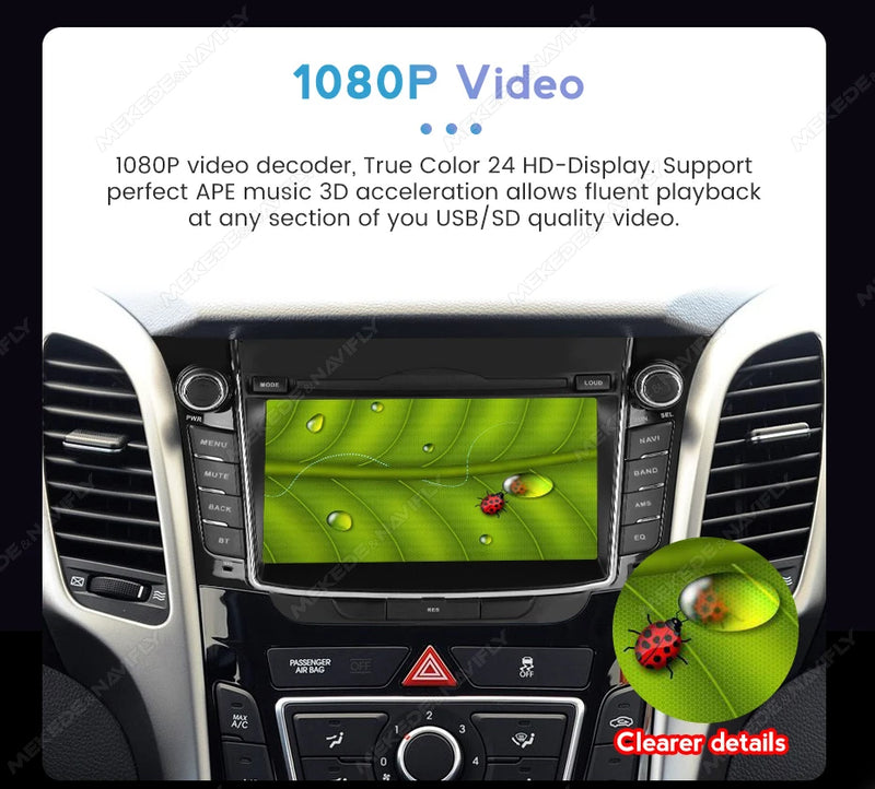 Autoradio CarPlay Hyundai i30 GD et Elantra GT (2011-2017) – Écran IPS 7 pouces, 2 Go + 64 Go, vue 23