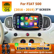 Autoradio CarPlay Fiat 500 (2016-2019) – Écran 7 pouces QLED, jusqu'à 8 Go + 256 Go