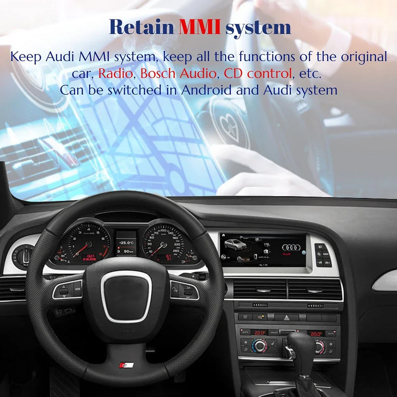 Autoradio CarPlay Audi A6 C6 4F (2005-2011) – Processeur 8 cœurs, MMI 2G ou 3G, vue 4
